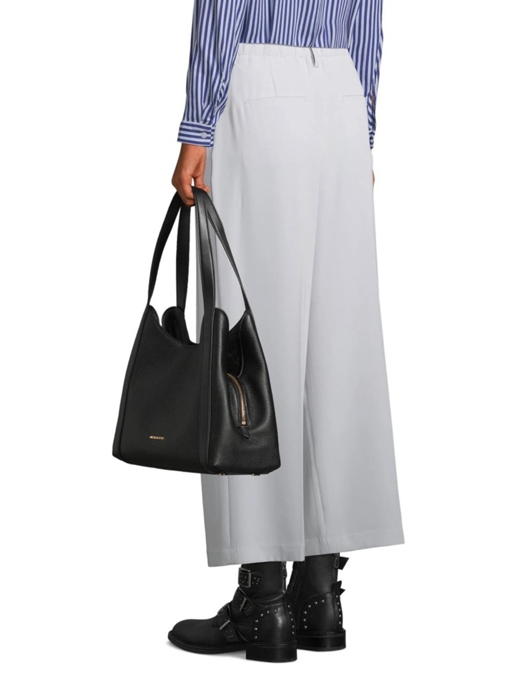 Michael Kors Rosemary Large Shoulder Tote in black pebbled leather - Picture 2 of 9